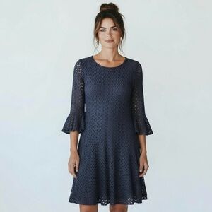 Rabbit Rabbit Rabbit Designs Womens Dress Size 6 Navy Fit and Flare